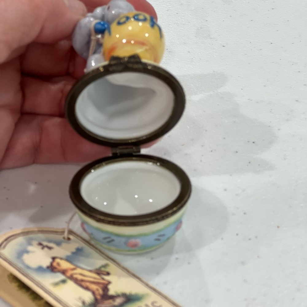 Ceramic Trinket Box - Gray and Yellow - Picture 3 of 3